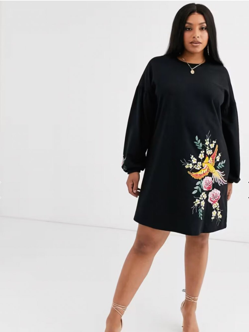 NWOT ASOS DESIGN Curve Embroidered Sweat Mini Dress - Size 18
